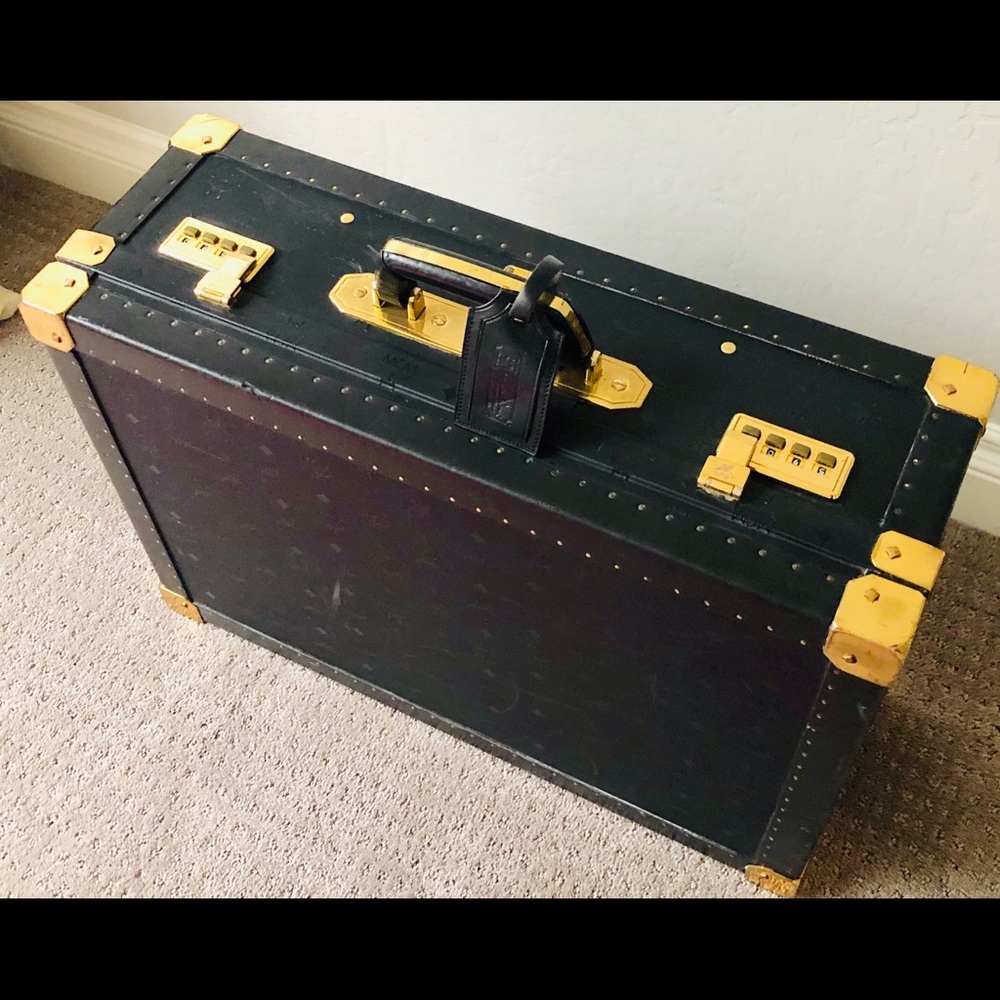 Vintage MCM Black travel trunk.